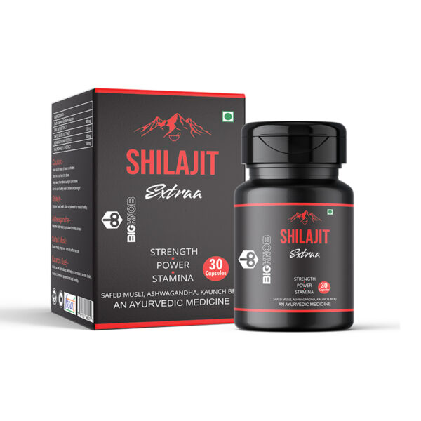 BigKnob Shilajit Extra Power Ayurvedic Safed Musli Ahwagandha Kaunch Beej Capsules - 30 NOS