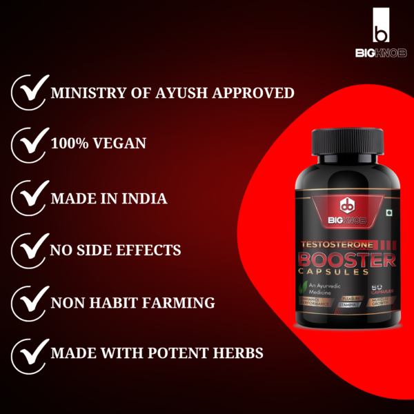 BigKnob Testo booster Strength Stamina Immunity 60Capsules & Rockmnn Massage oil 30ml - Image 4